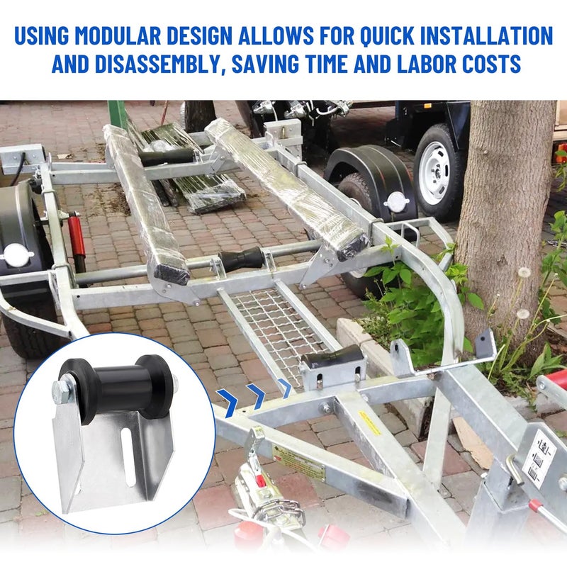 Venussar Boat Trailer Rollers with Brackets 4" Keel Roller Assembly Kit for Boat Trailer - Image 2